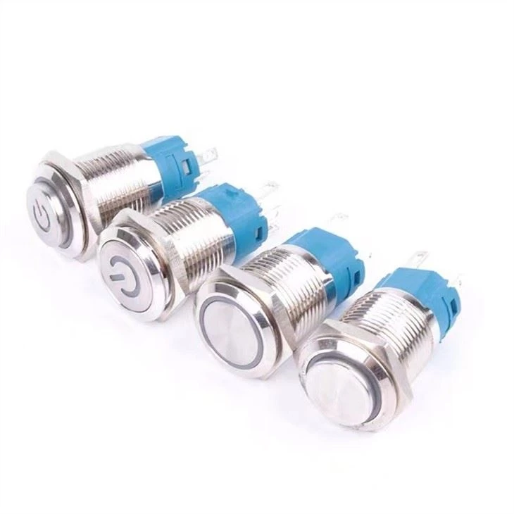 16MM High Head Momentary With Red Led Light 3-6V