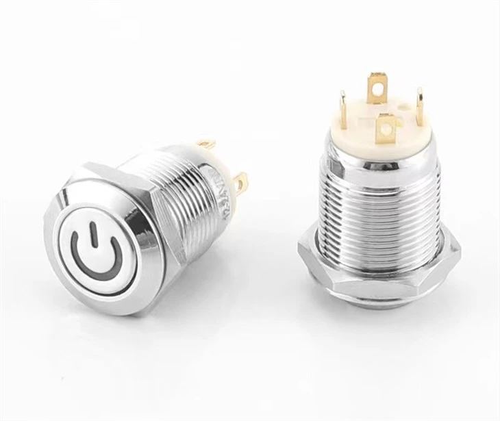 Power Logo Illuminated 12mm Metal Push Button
